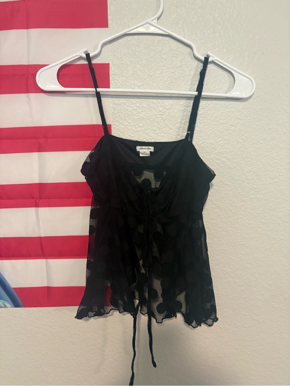 Urban Outfitters Black Sheer Polka Dot Camisole